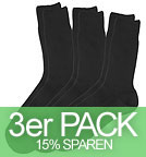 Socken aus Bio-Baumwolle unisex - schwarz 3er-Pack 37-38