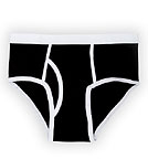 Baby Rib Men's Brief - schwarz weiss