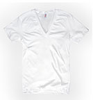 Sheer Jersey Short Sleeve Deep V-Neck white