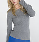 Long Sleeve Baby Rib T-Shirt - Langarmshirt dunkelgrau meliert