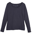 Langarmshirt mit weitem Rundhalsausschnitt - Biobaumwolle navy