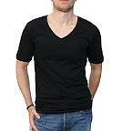 Organic Deep V-Neck T-Shirt Fairtrade schwarz