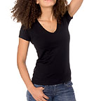 Organic Deep V-Neck T-Shirt Fairtrade schwarz