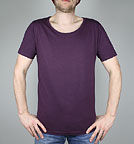 Bamboo Wide Neck Jersey T-Shirt - eggplant