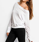 Drapey Dolman Longsleeve T-Shirt weiss M