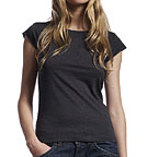 Melange Scooped Neck Top schwarz L