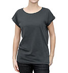 Rolled Sleeve Tunic T-Shirt charcoal M