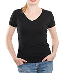 New Penny - V-Neck T-Shirt aus Biobaumwolle - schwarz