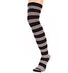 Zehenstr�mpfe Overknees - schwarz-grau