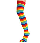 Zehenstr�mpfe Overknees - regenbogen