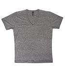SOLU Deep V-Neck Melange Jersey T-Shirt grau