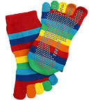 Zehensocken kurz - Biobaumwolle regenbogen