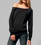 Triblend Sweatshirt schulterfrei schwarz S