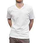 James - V-Neck T-Shirt aus Biobaumwolle - weiss
