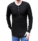 Baby Thermal Long Sleeve Henley schwarz