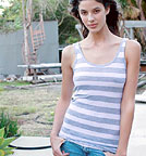 Grey & White Stripe Tank
