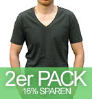 Deep V-Neck Jersey T-Shirt charcoal 2er-Pack