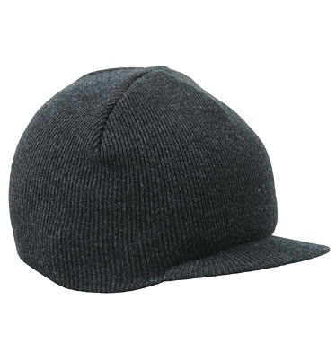 Beanie mit Schild dunkelgrau meliert