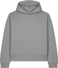 Boxy Hoodie aus Bio- & Recycling-Baumwolle - misty grey