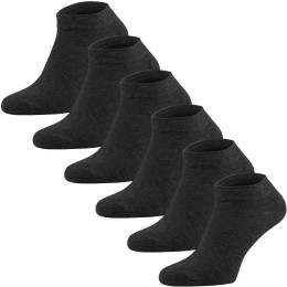 6er-Pack Sneaker Socken aus Bio-Baumwolle - anthrazit