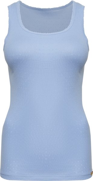 Träger-Unterhemd - Ajour-Feinripp aus Bio-Baumwolle - lightblue