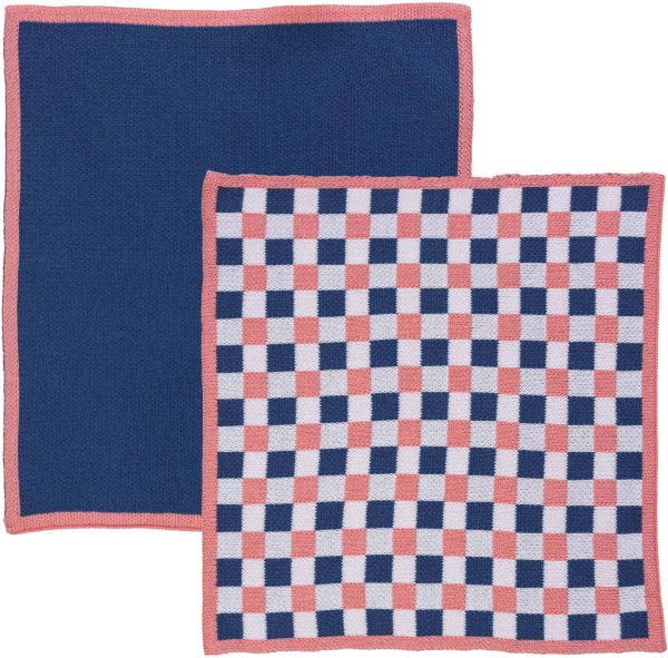 Abwaschtuch aus Bio-Baumwolle - 2er-Set - check/blau