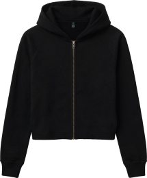 Organic Women's Cropped Zip-Hoodie - black