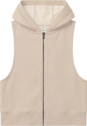 Organic Women's Sleeveless Zip-Hoodie - fawn