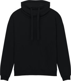 Organic Women's Funnel Neck Sweatshirt - sueded black