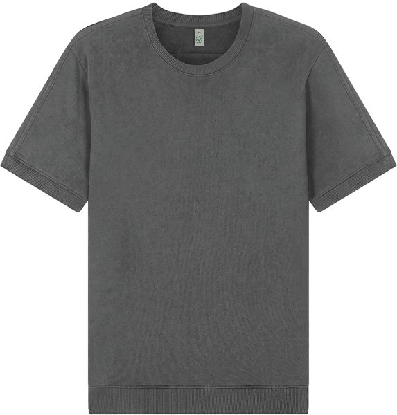 Organic Short Sleeve Sweatshirt - stone washed grey