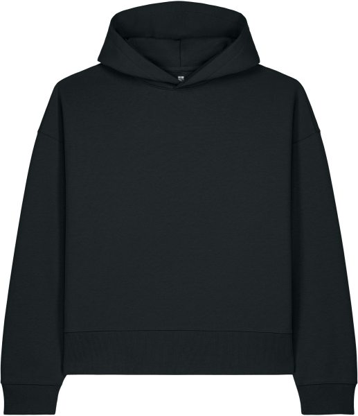 Boxy Hoodie aus Bio- & Recycling-Baumwolle - black
