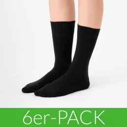 Business Strümpfe aus Bio-Baumwolle - 6er-Pack - schwarz