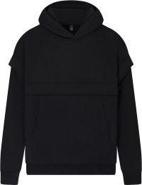 Organic Storm Flap Hoodie - sueded black