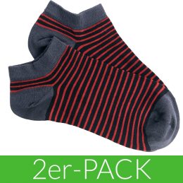 Sneakersocken aus Bio-Baumwolle - 2er-Pack - kirschrot/schwarz