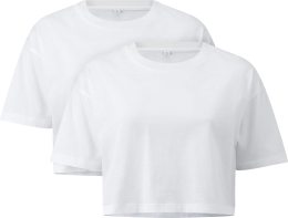 Cropped T-Shirt aus Biobaumwolle - 2er-Pack - white