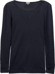 Langarmshirt aus Bio-Wolle und Bio-Baumwolle - ink blue