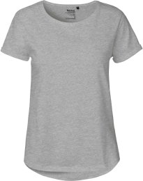 Roll Up Sleeve T-Shirt aus Fairtrade Bio-Baumwolle - grau meliert