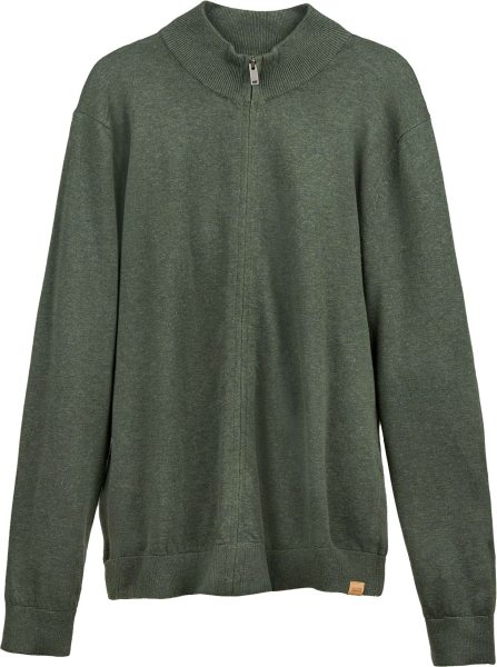 Strickjacke aus Bio-Baumwolle und Wolle - forest green