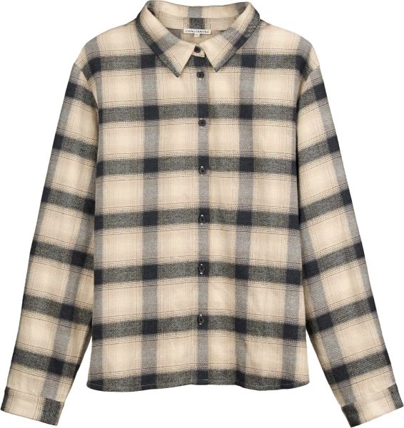 Flanell-Hemdbluse aus Bio-Baumwolle - ombre check