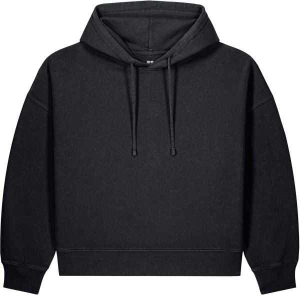 Vintage Hoodie aus Bio-Baumwolle - g. dyed black rock