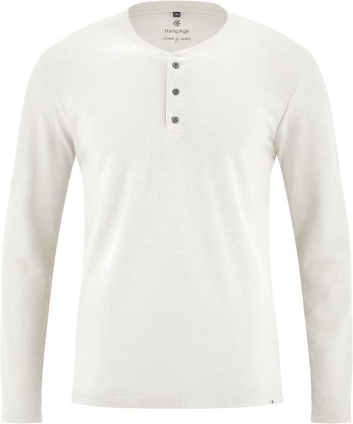 Henley-Longsleeve aus Bio-Baumwolle und Hanf - offwhite