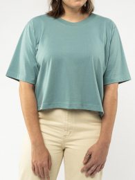 Fairtrade Cropped T-Shirt Jandra aus Bio-Baumwolle - turquoise