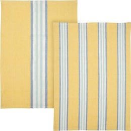 Geschirrhandtuch aus Bio-Baumwolle - 2er-Set - stripes/yellow