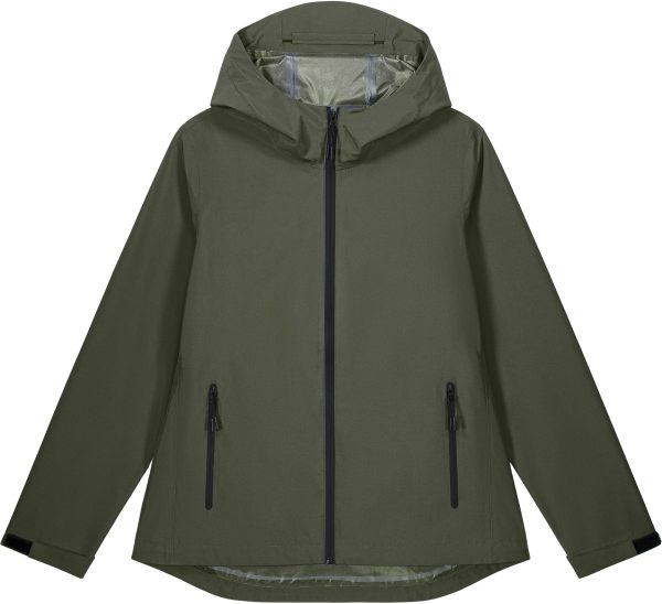 Damen Regenjacke aus recyceltem Polyester - khaki