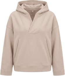 Organic Women's V Neck Hoodie - fawn