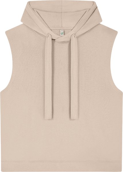 Organic Women's Sleeveless Hoodie - sueded fawn