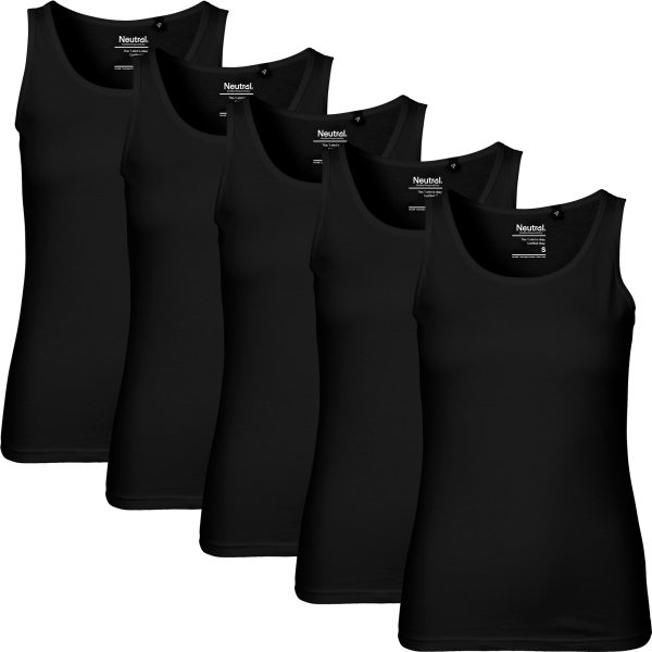 Top aus Fairtrade Bio-Baumwolle - 5er-Pack - schwarz
