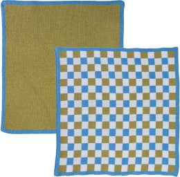Abwaschtuch aus Bio-Baumwolle - 2er-Set - check/olivgrün