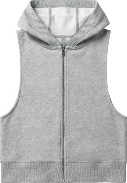 Organic Women's Sleeveless Zip-Hoodie - light heather