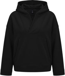 Organic Women's V-Neck Hoodie - black